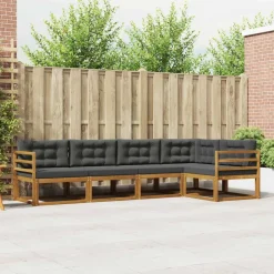 Ensembles De Meubles-vidaXL Ensemble de canapés d'extérieur 5 pcs Naturel et anthracite