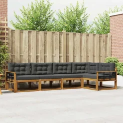Ensembles De Meubles-vidaXL Ensemble de canapés d'extérieur 5 pcs Naturel et anthracite