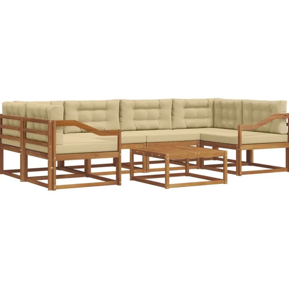 Ensembles De Meubles-vidaXL Ensemble de canapés d'extérieur 7 pcs Naturel et beige