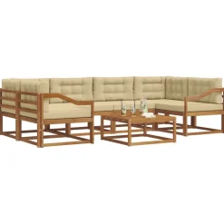 Ensembles De Meubles-vidaXL Ensemble de canapés d'extérieur 7 pcs Naturel et beige
