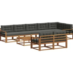 vidaXL Ensemble de canapés d'extérieur 9 pcs