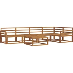 Ensembles De Meubles-vidaXL Ensemble de canapés d'extérieur 6 pcs Naturel