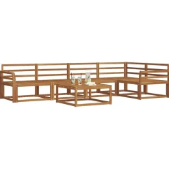 Ensembles De Meubles-vidaXL Ensemble de canapés d'extérieur 6 pcs Naturel