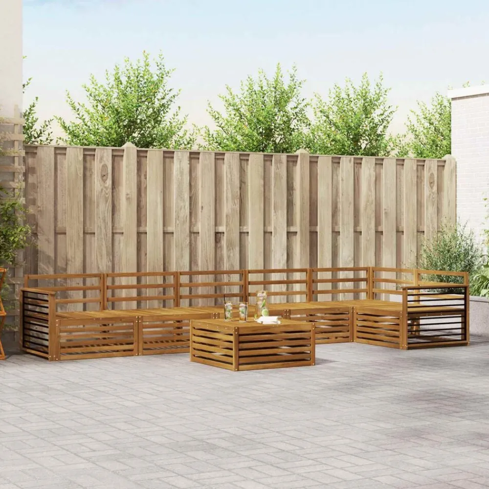 Ensembles De Meubles-vidaXL Ensemble de canapés d'extérieur 7 pcs Naturel