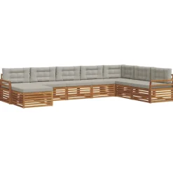 Ensembles De Meubles-vidaXL Ensemble de canapés d'extérieur 8 pcs Gris Naturel et Clair Naturel et gris clair