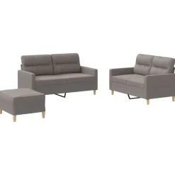 vidaXL Ensemble de canapés 3 pcs avec coussins Tissu