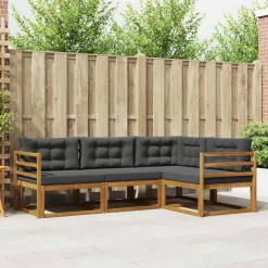 Ensembles De Meubles-vidaXL Ensemble de canapés d'extérieur 4 pcs Naturel et anthracite