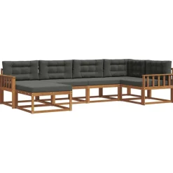 Ensembles De Meubles-vidaXL Ensemble de canapés d'extérieur 6 pcs Naturel et anthracite