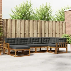 Ensembles De Meubles-vidaXL Ensemble de canapés d'extérieur 6 pcs Naturel et anthracite