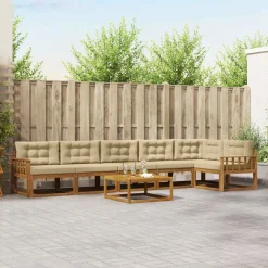 Ensembles De Meubles-vidaXL Ensemble de canapés d'extérieur 7 pcs Naturel et beige