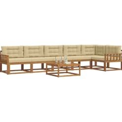 Ensembles De Meubles-vidaXL Ensemble de canapés d'extérieur 7 pcs Naturel et beige
