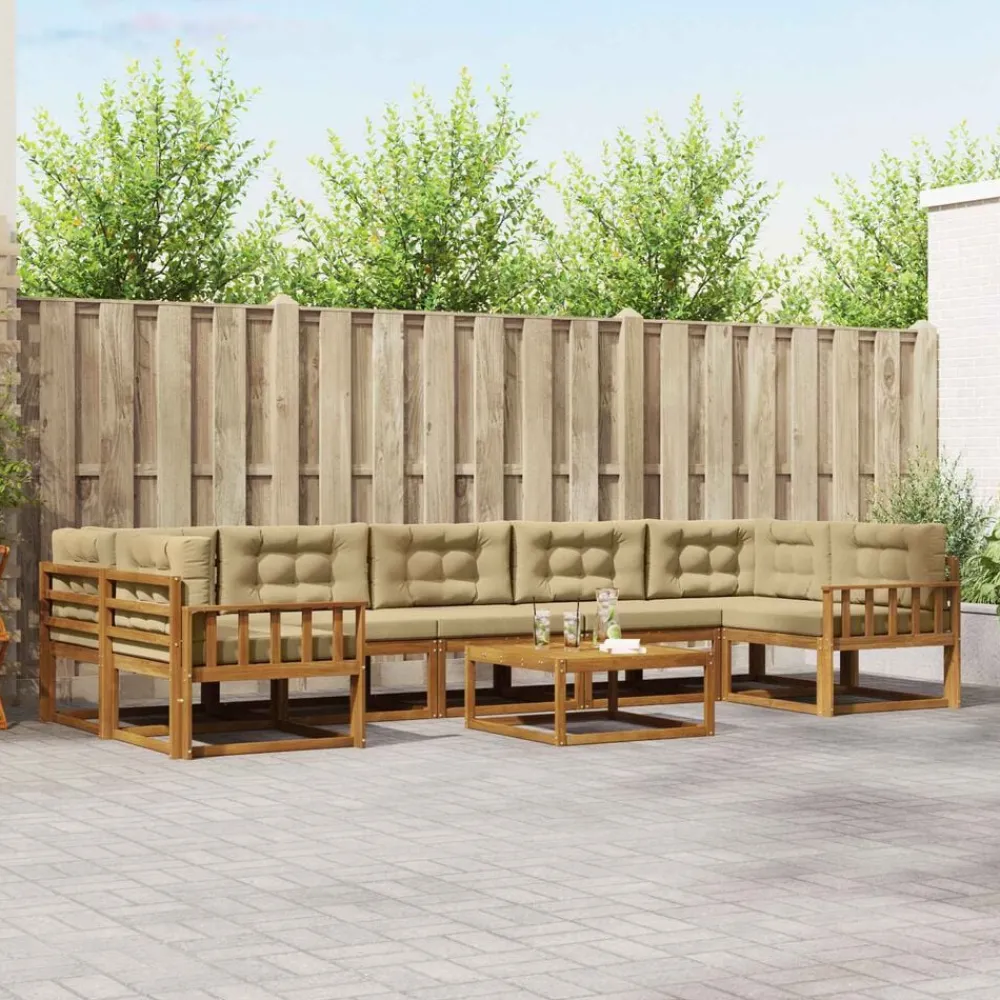 Ensembles De Meubles-vidaXL Ensemble de canapés d'extérieur 8 pcs Naturel et beige