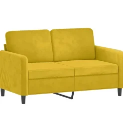 Canapés-vidaXL Ensemble de canapés 2 pcs avec coussins velours Jaune