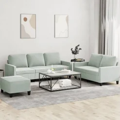 vidaXL Ensemble de canapés 3 pcs avec coussins Velours