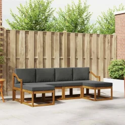 Ensembles De Meubles-vidaXL Ensemble de canapés d'extérieur 6 pcs Naturel et anthracite