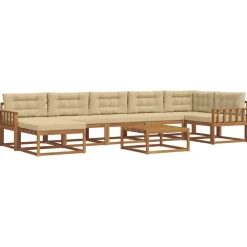 Ensembles De Meubles-vidaXL Ensemble de canapés d'extérieur 8 pcs Naturel et beige
