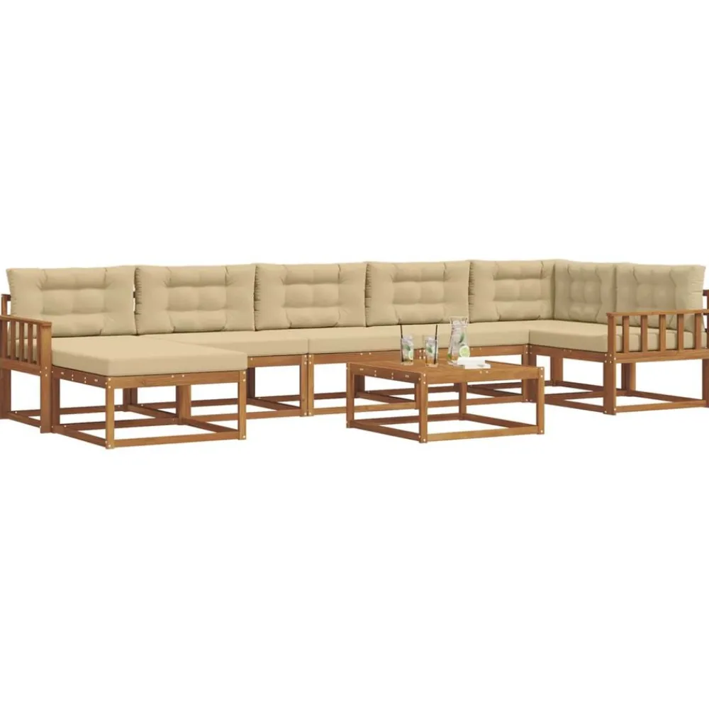 Ensembles De Meubles-vidaXL Ensemble de canapés d'extérieur 8 pcs Naturel et beige