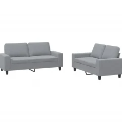 Canapés-vidaXL Ensemble de canapés 2 pcs tissu Gris clair