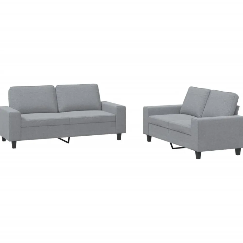 Canapés-vidaXL Ensemble de canapés 2 pcs tissu Gris clair