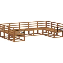 Ensembles De Meubles-vidaXL Ensemble de canapés d'extérieur 9 pcs Naturel