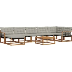 Ensembles De Meubles-vidaXL Ensemble de canapés d'extérieur 8 pcs Gris Naturel et Clair Naturel et gris clair