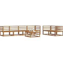vidaXL Ensemble de canapés d'extérieur 7 pcs Naturel et Crème