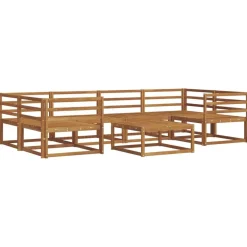 Ensembles De Meubles-vidaXL Ensemble de canapés d'extérieur 7 pcs Naturel
