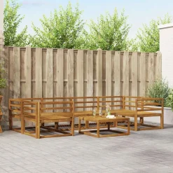 Ensembles De Meubles-vidaXL Ensemble de canapés d'extérieur 7 pcs Naturel