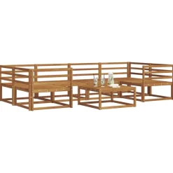 Ensembles De Meubles-vidaXL Ensemble de canapés d'extérieur 7 pcs Naturel