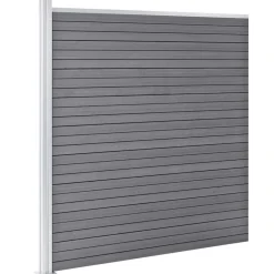 vidaXL Ensemble de clôture WPC 4 Carré + 1 Incliné 792 x 186 cm