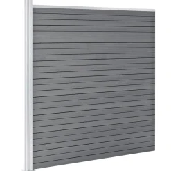 vidaXL Ensemble de clôture WPC 2 Carré + 1 Incliné 446 x 186 cm
