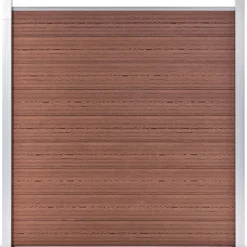 Clôtures & Barrières-vidaXL Ensemble de clôture WPC 2 Carré + 1 Incliné 446 x 186 cm Marron