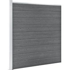 vidaXL Ensemble de clôture WPC 6 Carré + 1 Incliné 1138x186 cm