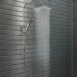 Plomberie-vidaXL Ensemble de douche à deux têtes avec douchette Acier inoxydable Argenté