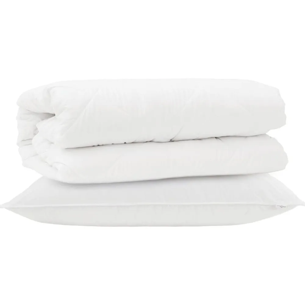 Linge-vidaXL Ensemble de Duvet avec oreiller 2 pcs Blanc Microfibre