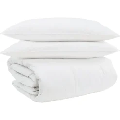 vidaXL Ensemble de Duvet avec oreiller 3 pcs Blanc Plume de canard