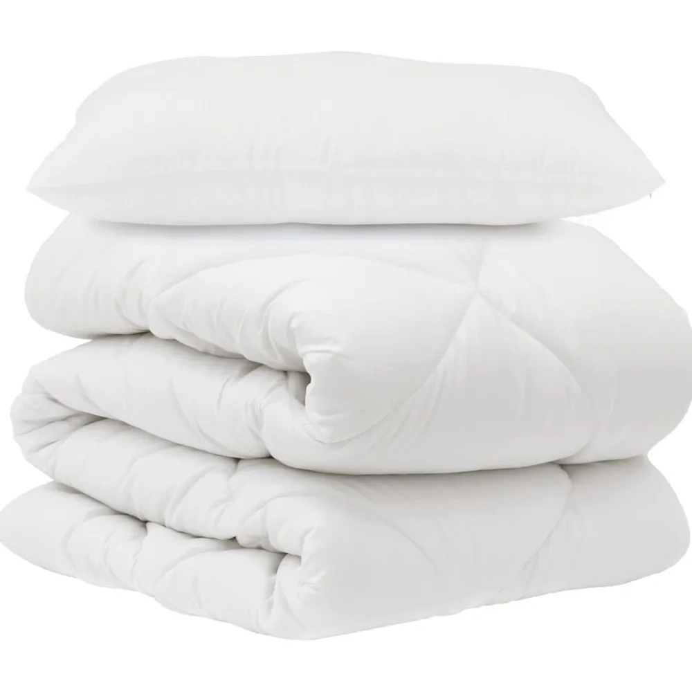 Linge-vidaXL Ensemble de Duvet avec oreiller 2 pcs Blanc Microfibre