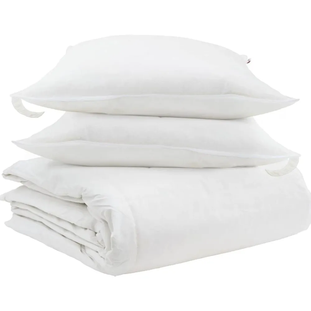 Linge-vidaXL Ensemble de Duvet avec oreiller 3 pcs Blanc Plume de canard