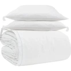 Linge-vidaXL Ensemble de Duvet avec oreiller 3 pcs Blanc Plume de canard