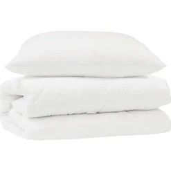 Linge-vidaXL Ensemble de Duvet avec oreiller 2 pcs Blanc Microfibre