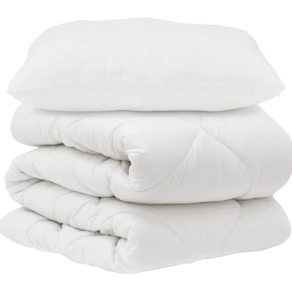 Linge-vidaXL Ensemble de Duvet avec oreiller 2 pcs Blanc Microfibre