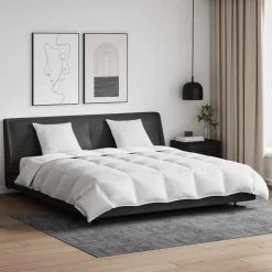 Linge-vidaXL Ensemble de Duvet avec oreiller 3 pcs Blanc Plume de canard