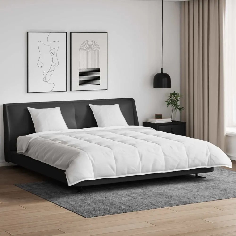 Linge-vidaXL Ensemble de Duvet avec oreiller 3 pcs Blanc Plume de canard