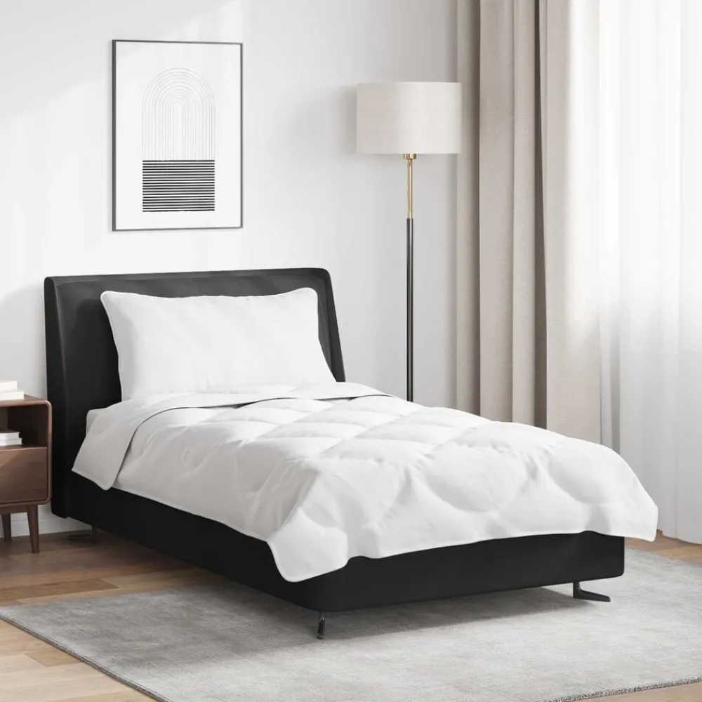 Linge-vidaXL Ensemble de Duvet avec oreiller 2 pcs Blanc Microfibre