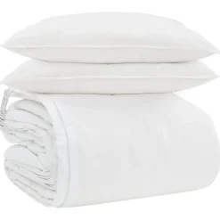vidaXL Ensemble de Duvet avec oreiller 3 pcs Blanc Plume de canard