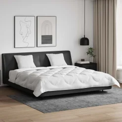 Linge-vidaXL Ensemble de Duvet 3 pcs Blanc Microfibre et Plumes D'oie