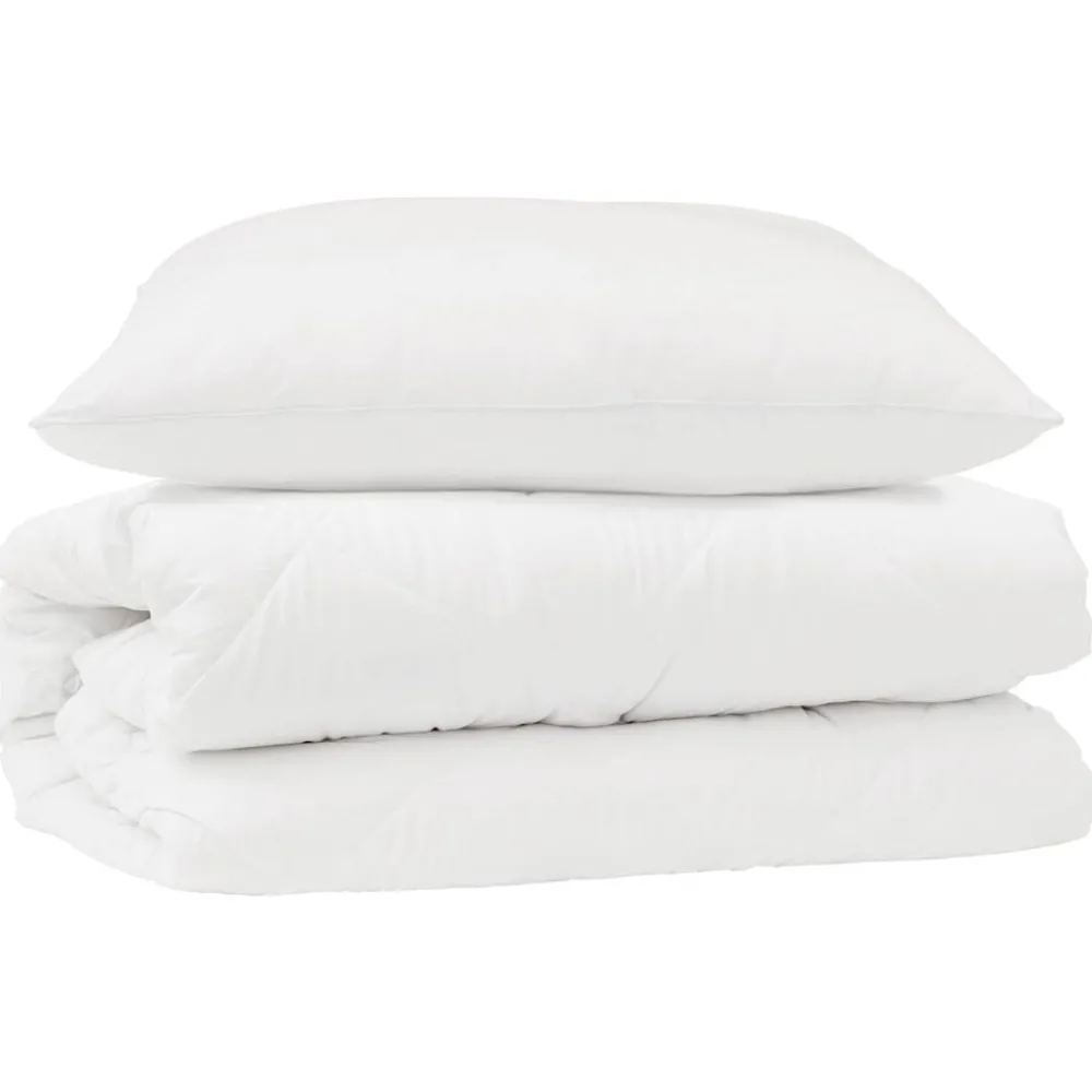 Linge-vidaXL Ensemble de Duvet avec oreiller 2 pcs Blanc Microfibre