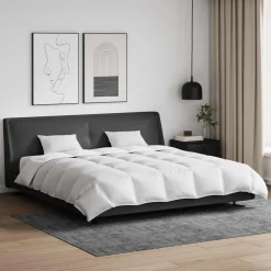 vidaXL Ensemble de Duvet avec oreiller 3 pcs Blanc Plume de canard