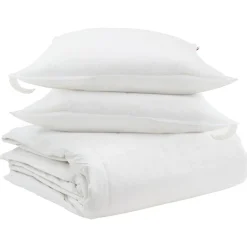 Linge-vidaXL Ensemble de Duvet avec oreiller 3 pcs Blanc Plume de canard