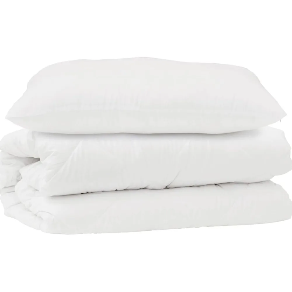 Linge-vidaXL Ensemble de Duvet avec oreiller 2 pcs Blanc Microfibre